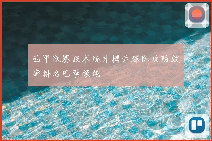 西甲联赛技术统计揭示球队攻防效率排名巴萨领跑